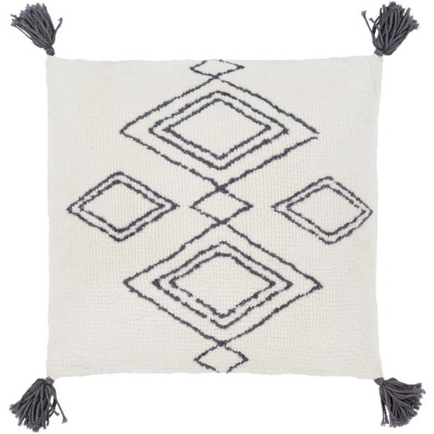 BRH001-1818D 18 x 18 in. Braith Knitted Pillow Kit - Cream & Charcoal