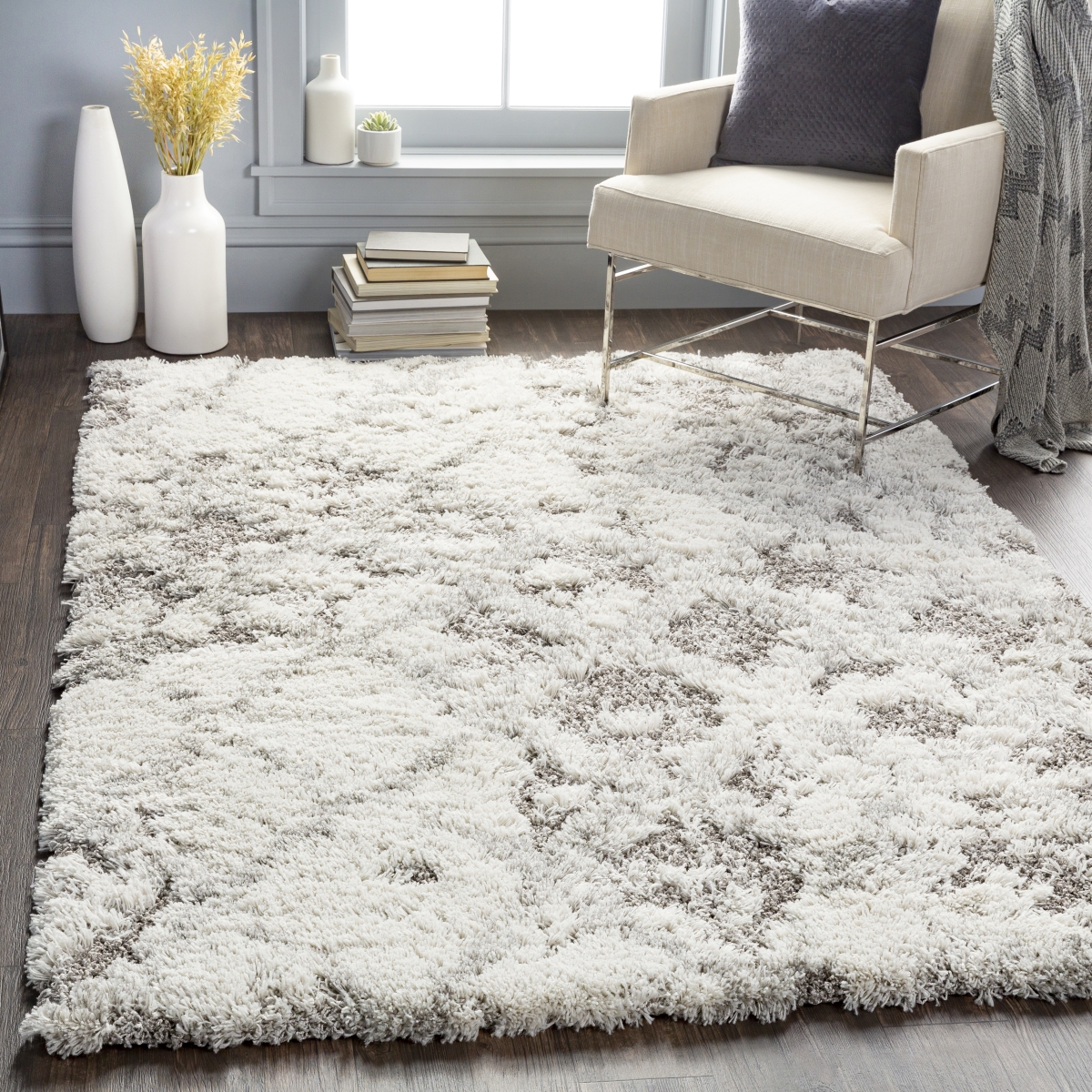 ASG2305-71010 7 ft. 10 in. x 10 ft. Alta Shag Rectangular Machine Wooven Rug, Multi Color