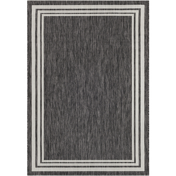 EAG2365-5377 5 ft. 3 in. x 7 ft. 7 in. Eagean Machine Woven Rectangle Rug - Charcoal & Cream