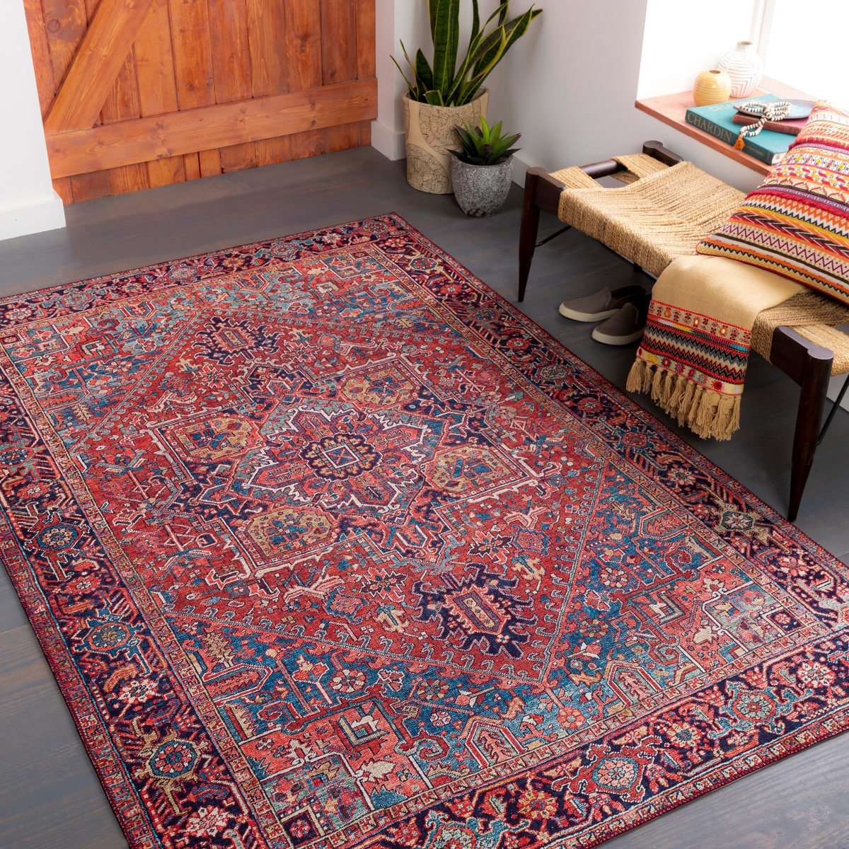 IRS2330-3656 3 ft. 6 in. x 5 ft. 6 in. Iris IRS-2330 Rectangle Rug, Multi Color