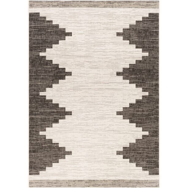 EAG2356-710102 7 ft. 10 in. x 10 ft. 2 in. Eagean Machine Woven Rectangle Rug - Black, White & Medium Gray