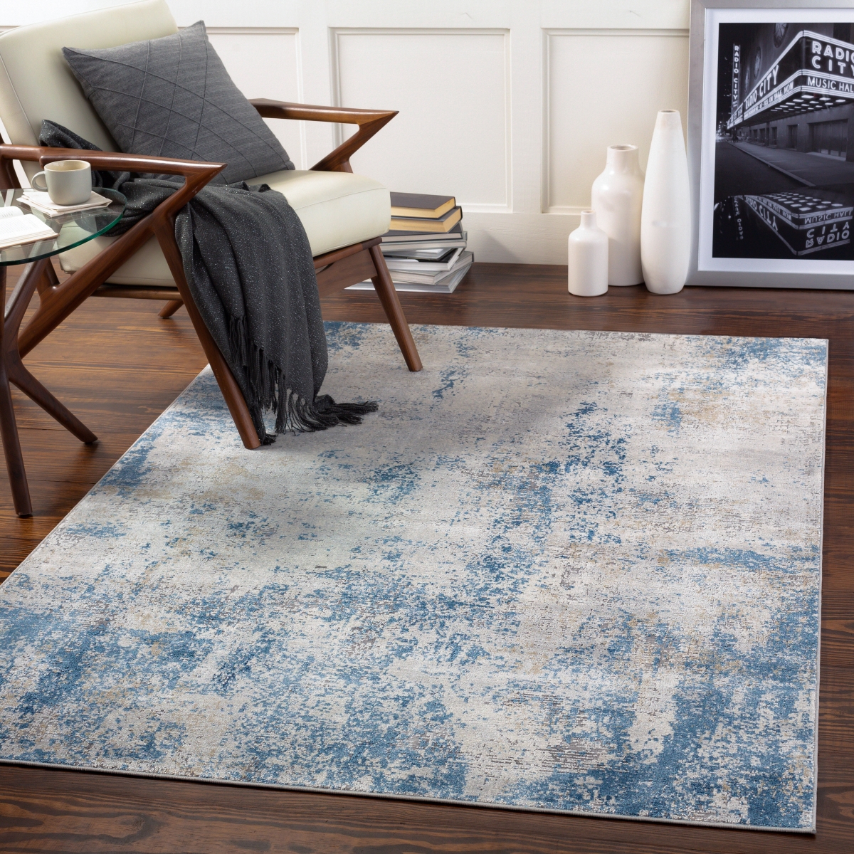 NLD2302-1014 10 x 14 ft. Norland Rectangle Rug, Light Gray & Charcoal