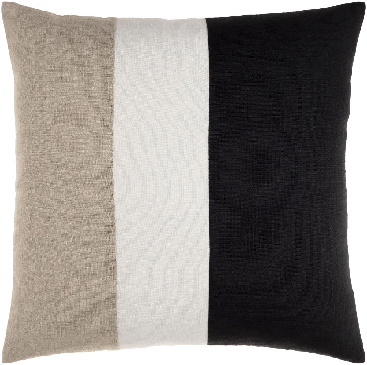 Picture of Surya RXB003-2020P 20 x 20 in. Roxbury RXB-003 Pillow Cover with Polyester Insert - Black&#44; Ivory & Cream