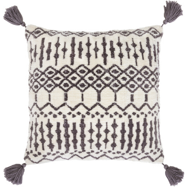 BRH006-1818D 18 x 18 in. Braith Knitted Pillow Kit - Charcoal & Cream