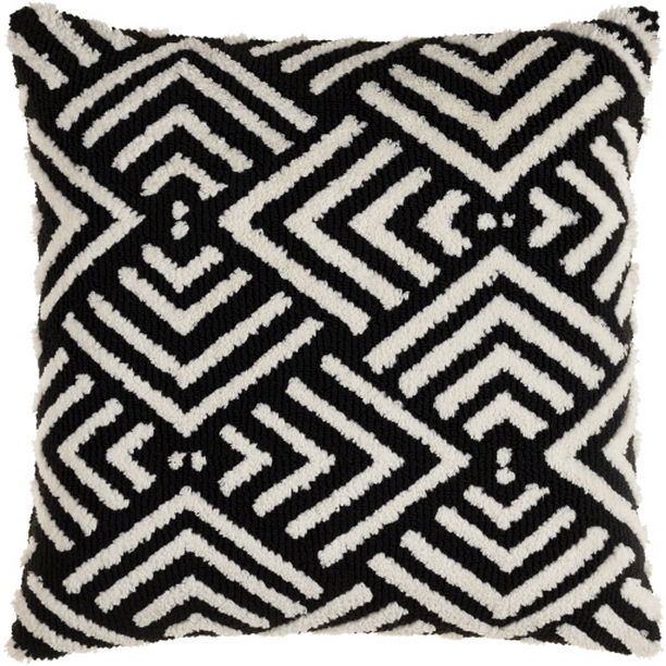 SDO001-1818D 18 x 18 in. Sheldon Knitted Pillow Kit - Black & Ivory