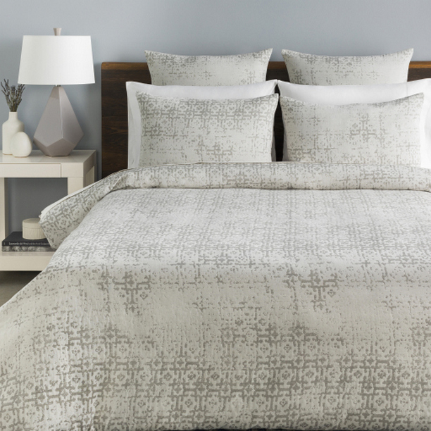 ASR1000-FQSET Abstraction Duvet Full Queen Bedding Set - Light Gray