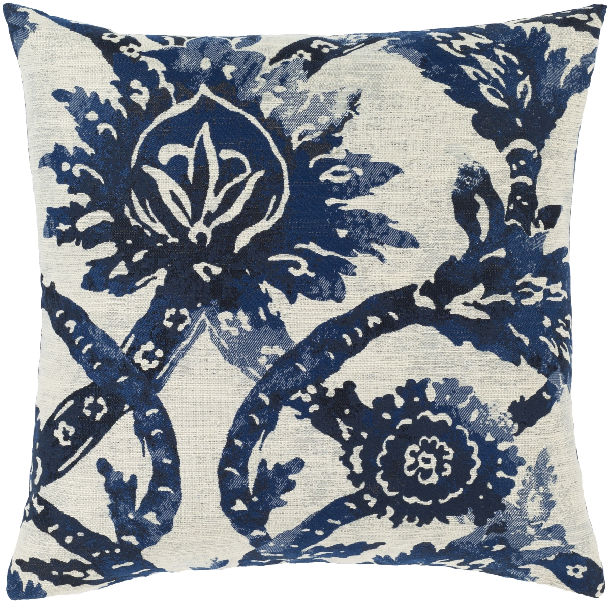 Picture of Surya SNY003-2020P 20 x 20 in. Sanya Bay SNY-003 Pillow Cover with Polyester Insert - Bright Blue&#44; Ivory & Navy