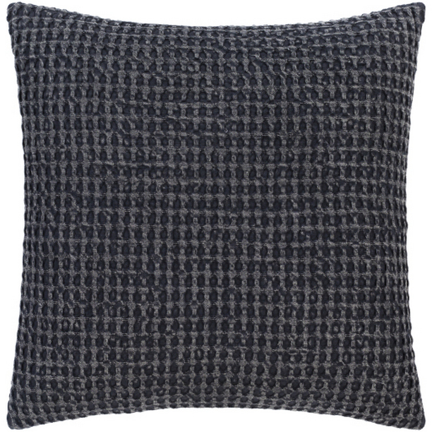 WFL004-2020D 20 x 20 in. Waffle Woven Pillow Kit - Black