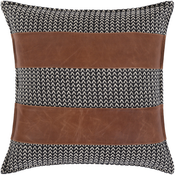 FNA001-2020D 20 x 20 in. Fiona Woven Pillow Kit - Black, Camel & Ivory -  Livabliss