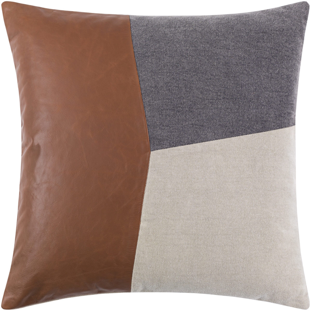 Picture of Livabliss BSN002-2020P 20 x 20 in. Branson BSN-002 Pillow Cover with Polyester Insert - Dark Brown&#44; Charcoal & Taupe