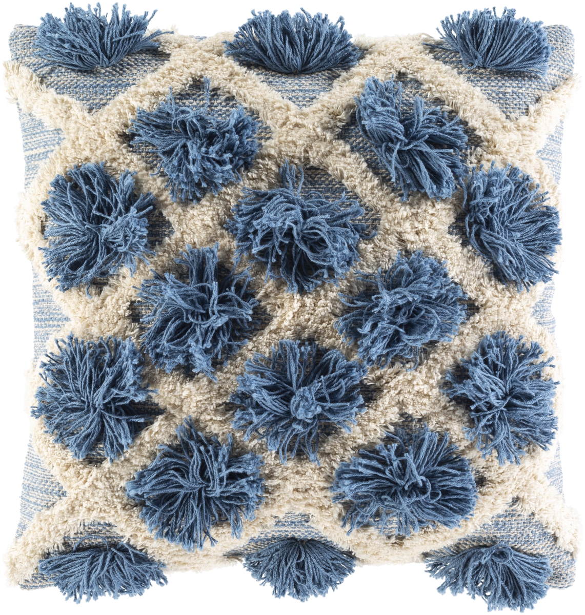 EDR002-2020D 20 x 20 in. Edric Pillow Kit, Denim &Cream