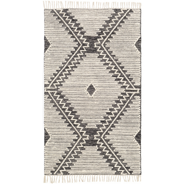 BDO2302-81012 8 ft. 10 in. x 12 ft. Bedouin Hand Woven Rectangle Rug - Black & Cream