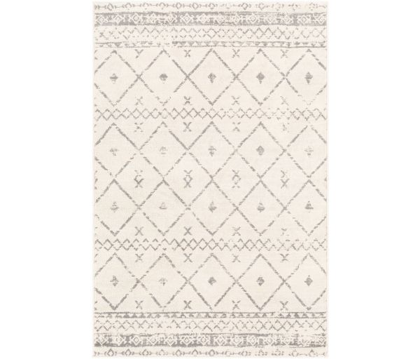 ROM2338-67SQ 6 ft. 7 in. Roma Machine Woven Square Rug - White & Medium Gray