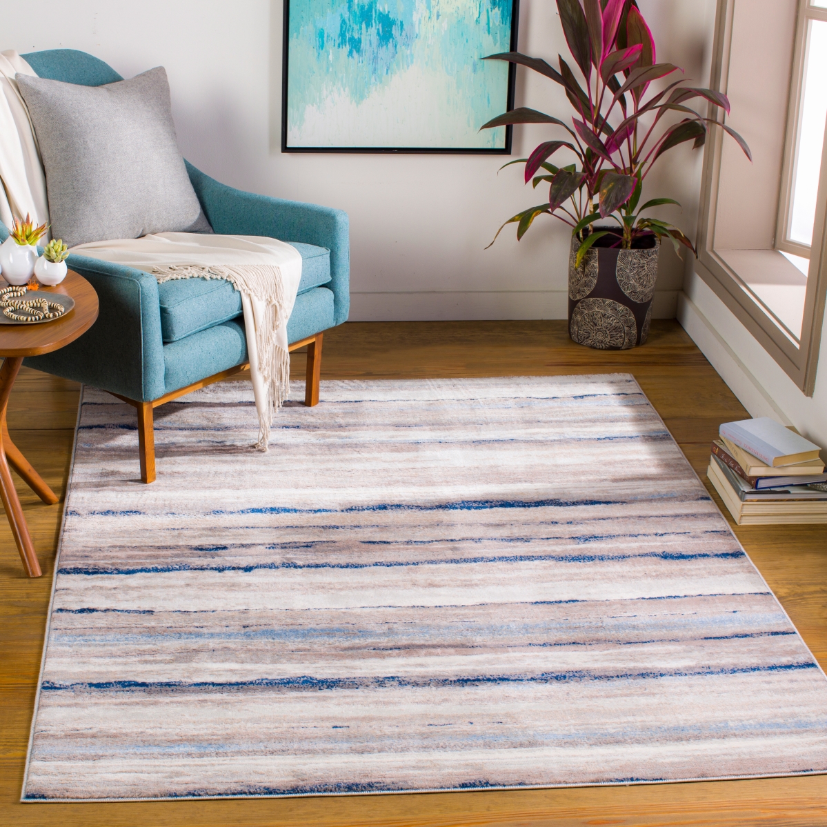 ROM2349-67SQ 6 ft. x 7 in. Roma Square Area Rug, Multi Color