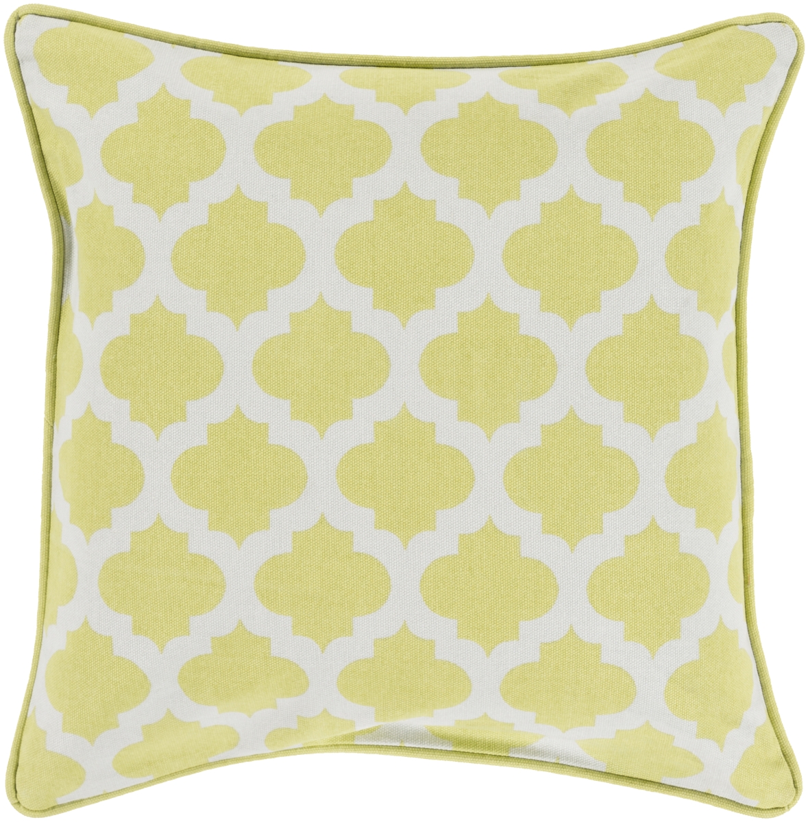 MPL002-1818D 18 x 18 in. Morrocan Printed Lattice Pillow Kit, Light Olive & Ivory