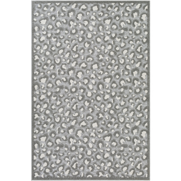 GWC2312-5373 5 ft. 3 in. x 7 ft. 3 in. Greenwich Machine Woven Rectangle Rug - Medium Gray & Cream