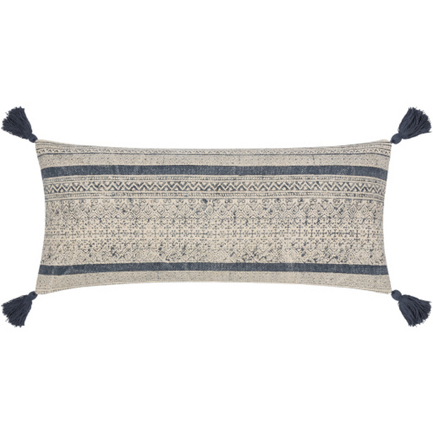 JNY005-1432P 14 x 32 in. Janya Woven Pillow Kit - Denim & Beige
