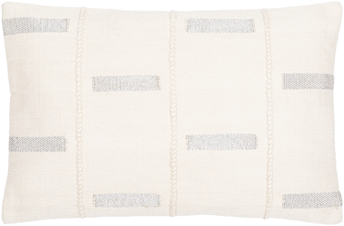 EON001-2222D 22 x 22 in. Ekon Pillow Kit - Cream, Metallic Silver & Light Beige