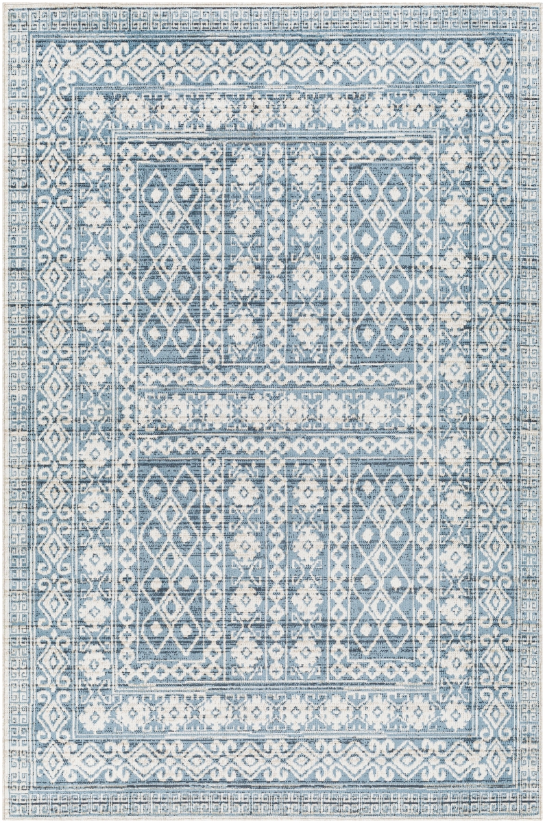 LVR2300-67RD 6 ft. 7 in. Lavadora Machine Woven Round Rug, Multi Color