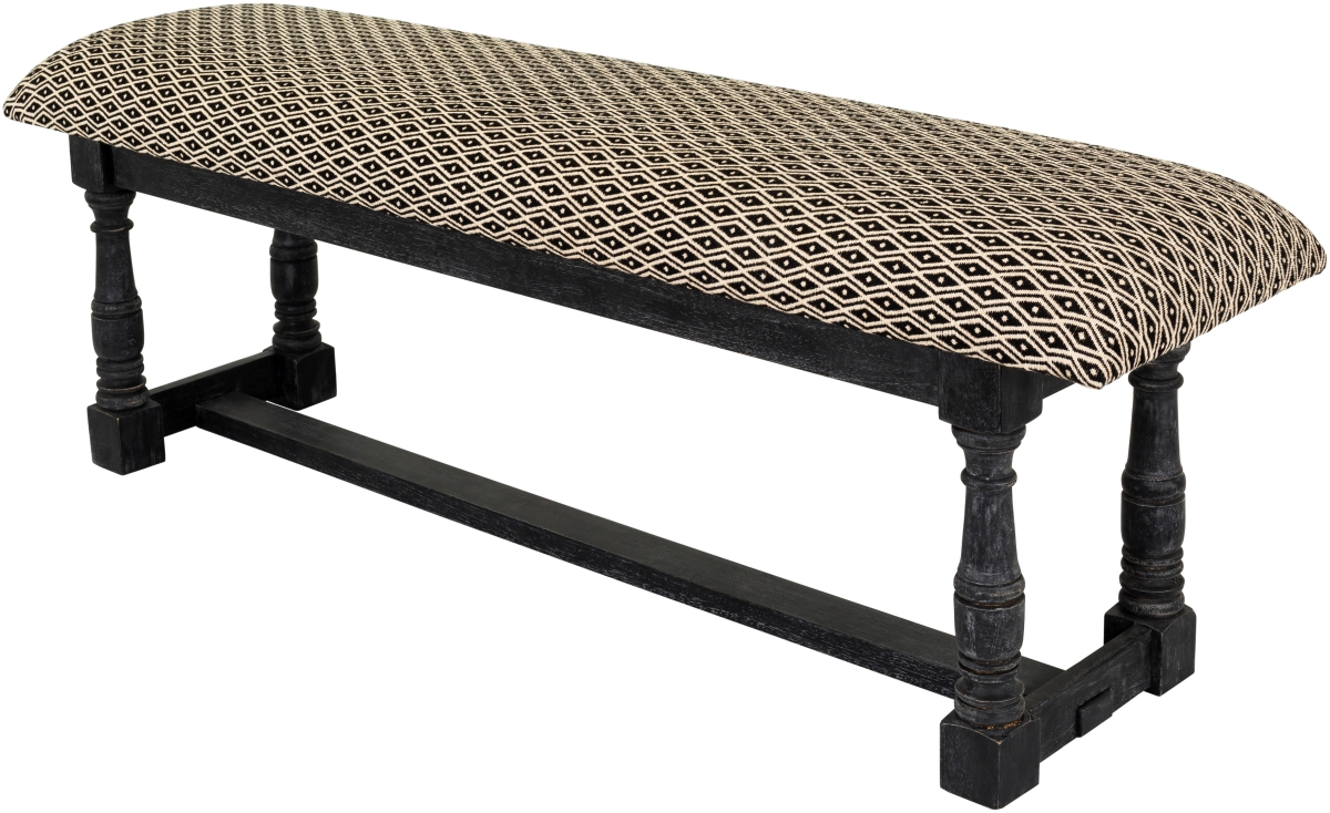 Picture of Surya AAV-001 18 x 55 x 15 in. Avalanche Upholstered Bench&#44; Black & Light Beige