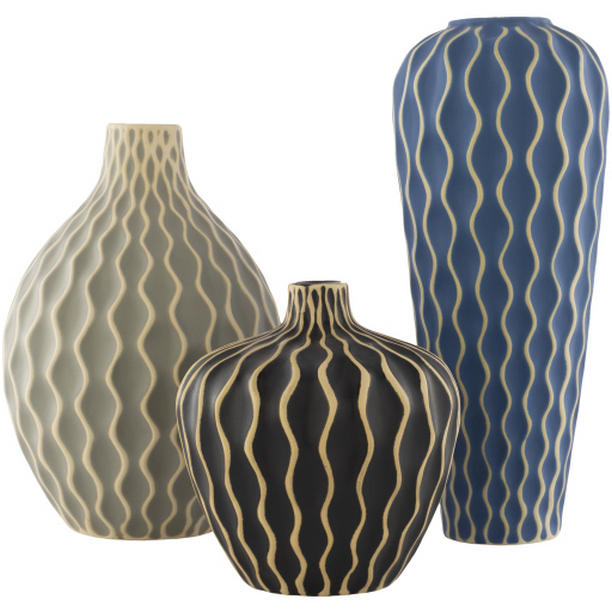 WVS002-SET Waves Decorative Vase Accents - Multi Color