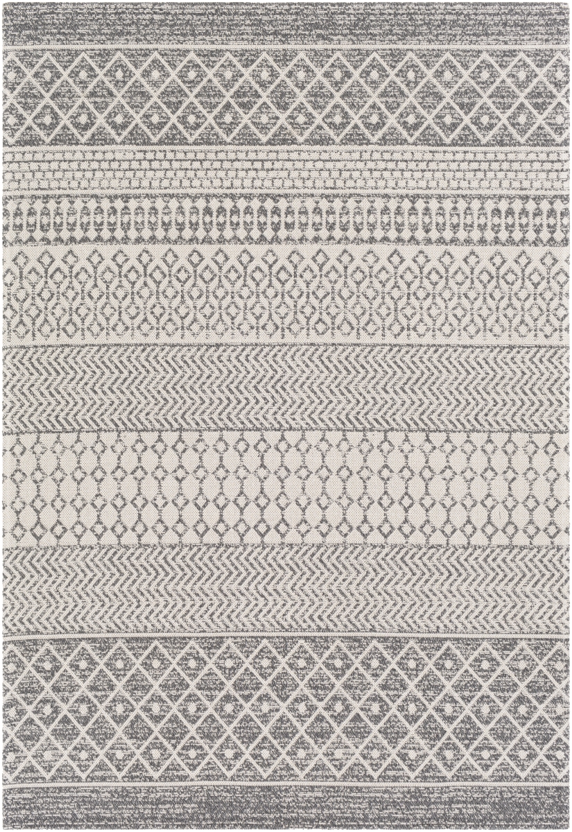 LCS2305-710102 7 ft. 10 in. x 10 ft. 2 in. La Casa Machine Woven Rectangle Rug - Charcoal, White & Light Slate -  Livabliss