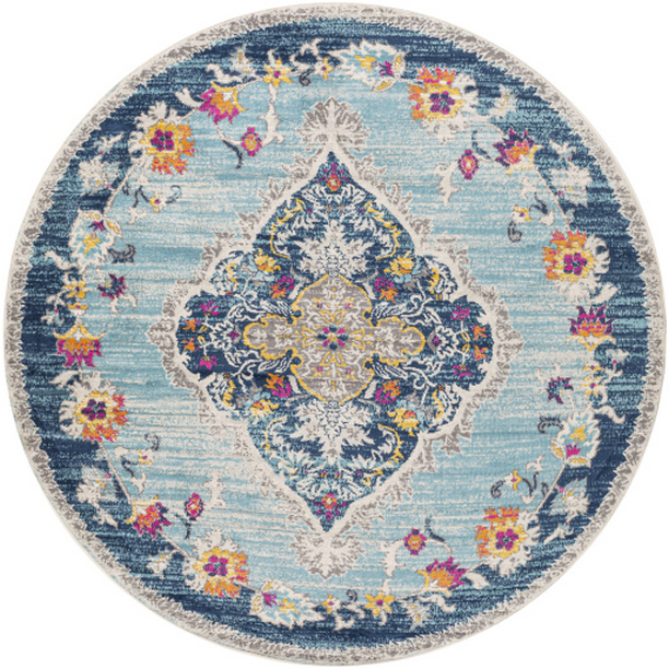 FSA2300-710RD 7 ft. 10 in. Floransa Machine Woven Round Rug - Multi Color