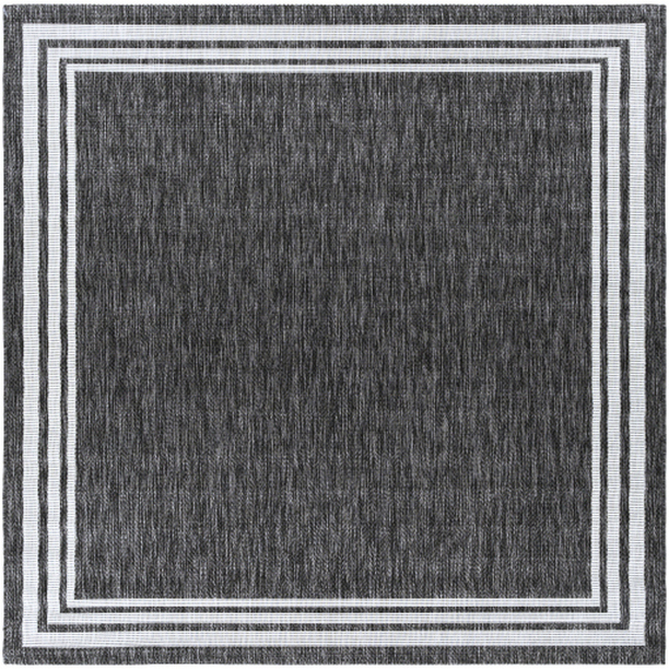 EAG2365-67SQ 6 ft. 7 in. Eagean Machine Woven Square Rug - Charcoal & Cream