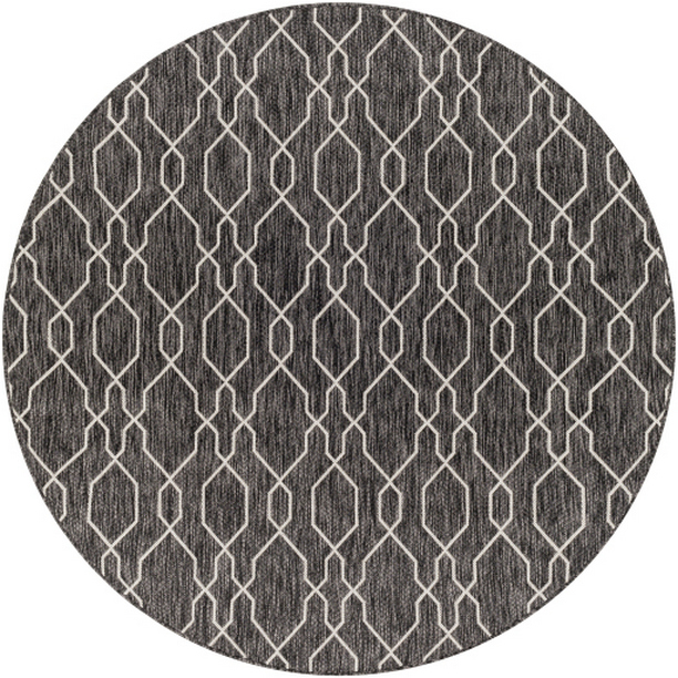 EAG2384-67RD 6 ft. 7 in. Eagean Machine Woven Round Rug - Charcoal & Cream