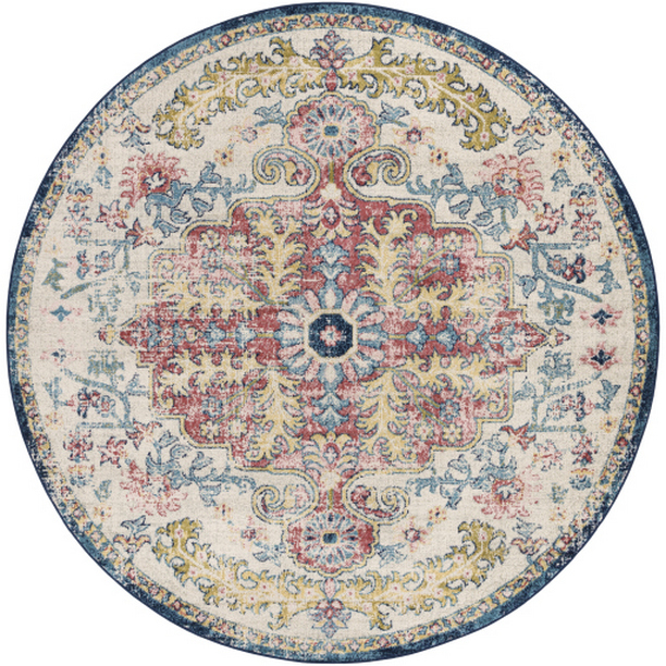 MUT2321-67RD 6 ft. 7 in. Murat Machine Woven Round Rug - Multi Color