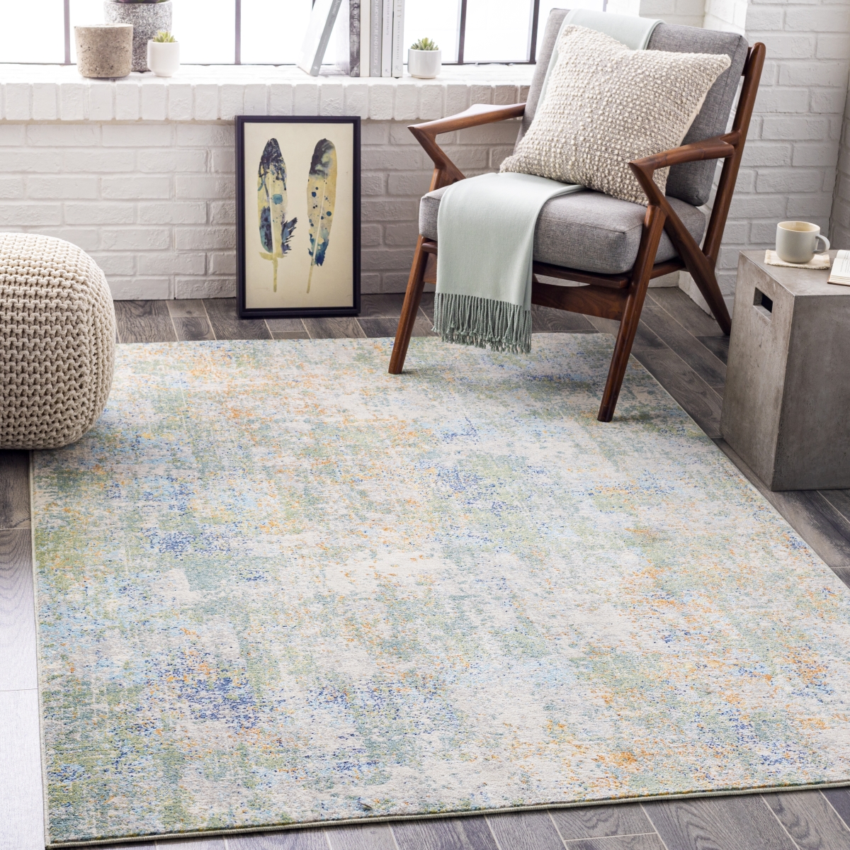 BDM2329-5373 5 ft. 3 in. x 7 ft. 3 in. Bodrum Machine Woven Rectangle Modern Rug, Multi Color