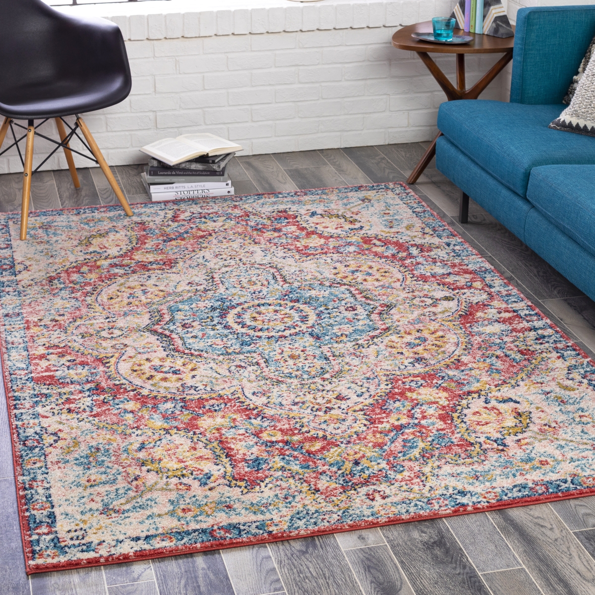 ELZ2359-5376 5 ft. 3 in. x 7 ft. 6 in. Elaziz Rectangle Area Rug, Multi Color