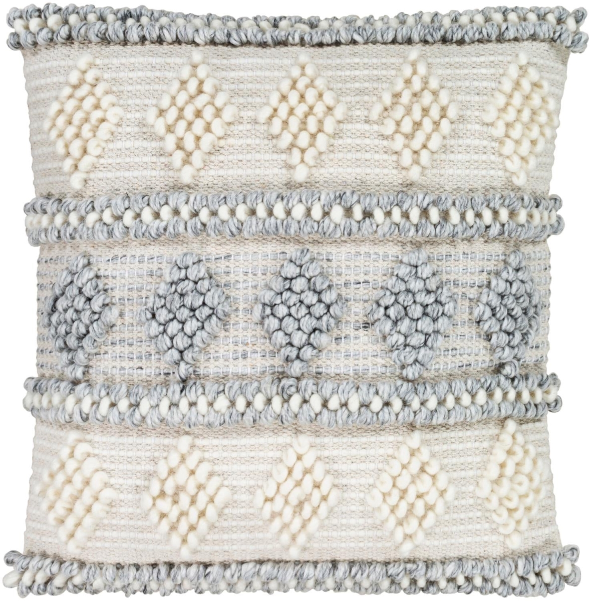 ADR006-2020P 20 x 20 in. Anders Pillow Kit, Cream, Medium Gray & Khaki