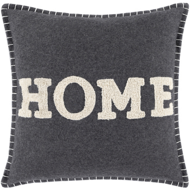 HTM002-1818P 18 x 18 in. Home Time Woven Pillow Kit - Charcoal & Cream -  Livabliss