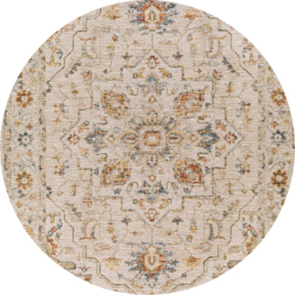 REN2304-53RD 5 ft. 3 in. Reina Round Machine Woven Rug, Multi Color