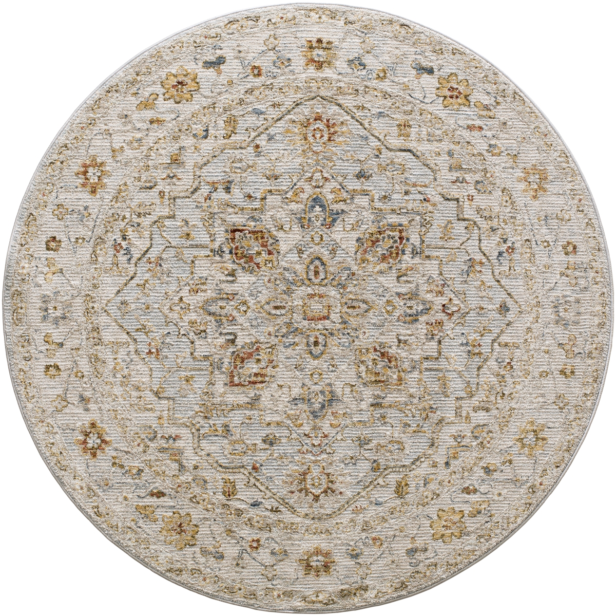 REN2304-67RD 6 ft. 7 in. Reina Machine Woven Round Rug, Multi Color