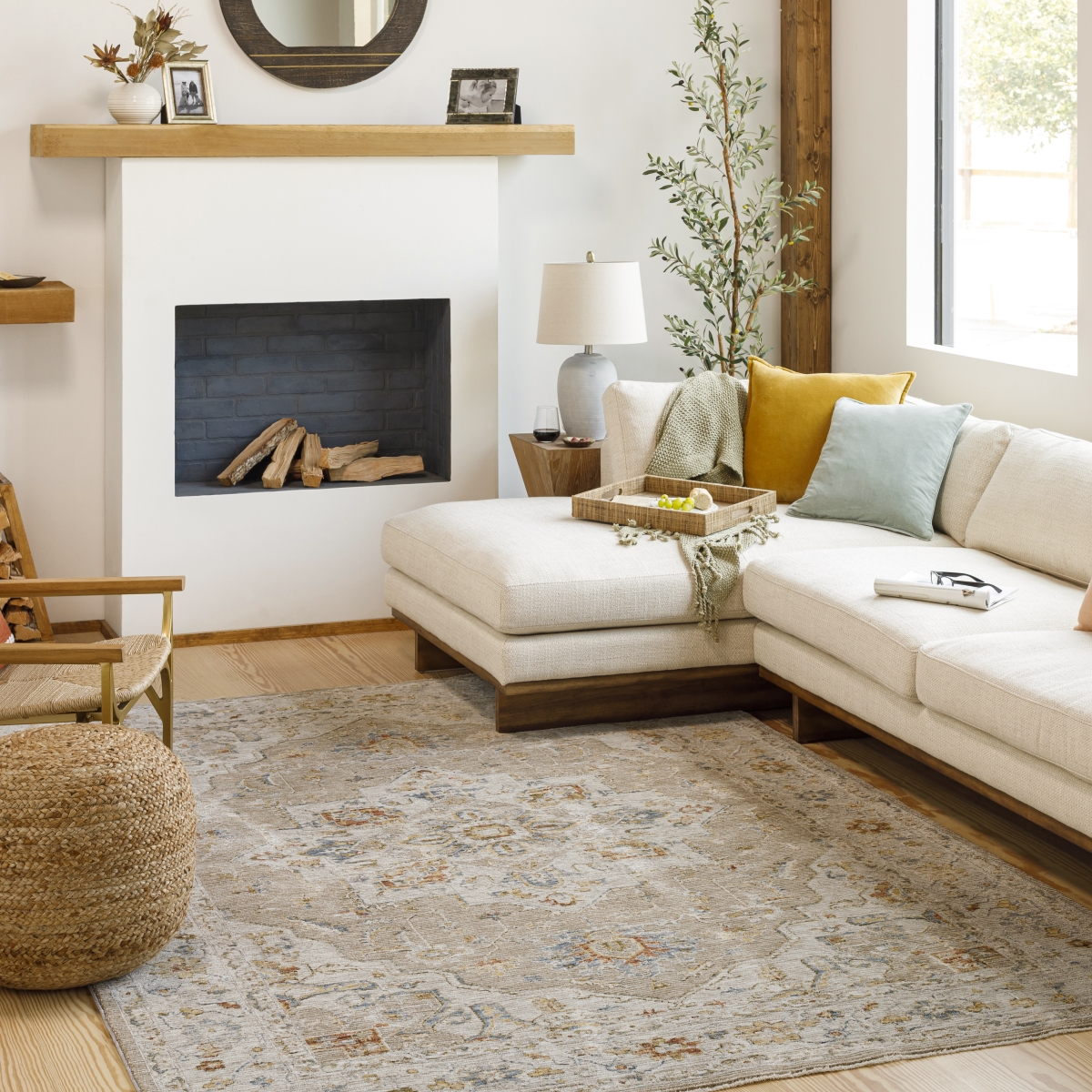 REN2305-1215 12 x 15 ft. Reina Rectangle Area Rug, Tan