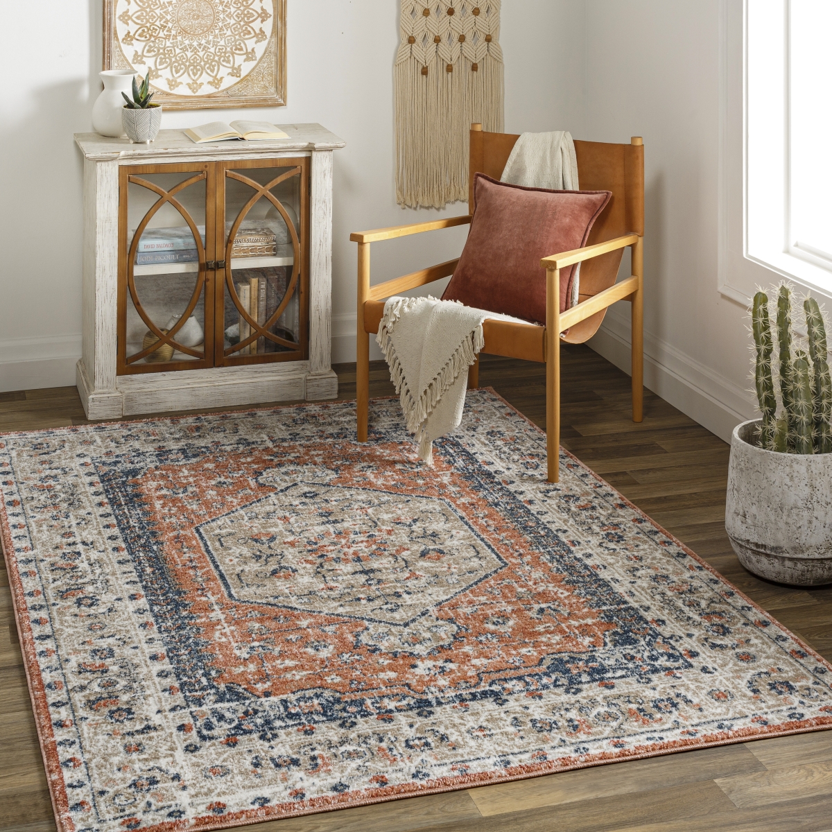 DAV2307-679 6 ft. 7 in. x 9 ft. Davaro Rectangle Area Rug, Multi Color