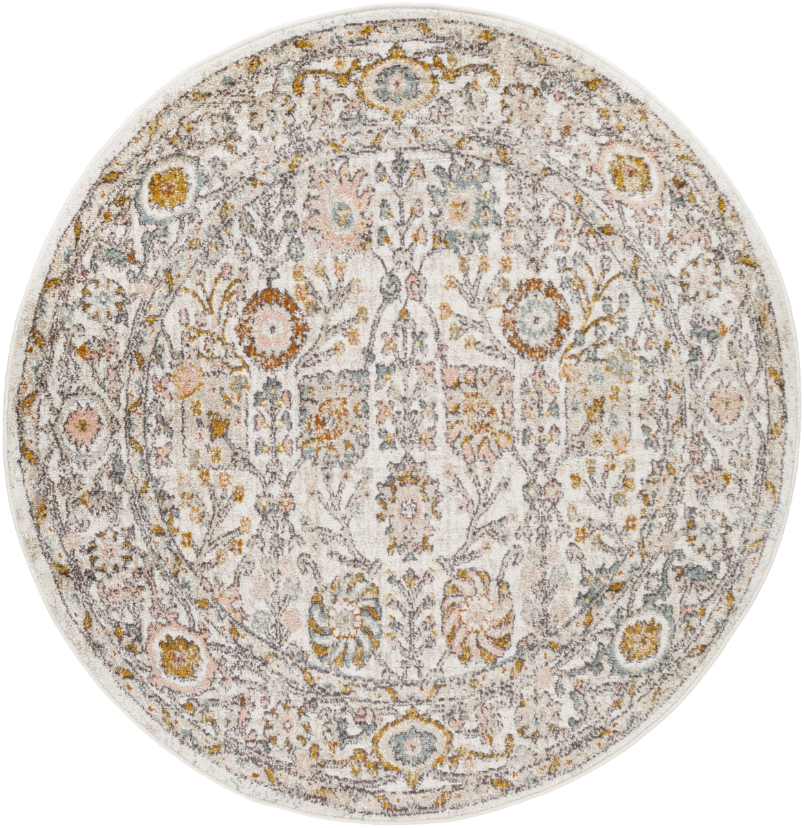 AKR2332-53RD 5 ft. 3 in. Ankara Machine Woven Round Rug, Multi Color