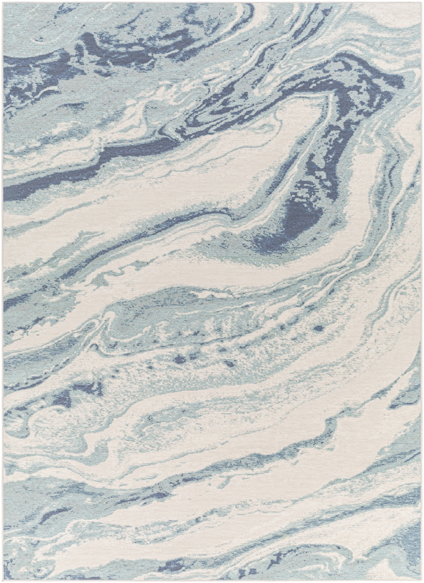 ITS2301-57710 5 ft. 7 in. x 7 ft. 10 in. Intense Machine Woven Modern Rectangle Area Rug, Ice Blue & Ivory - Denim