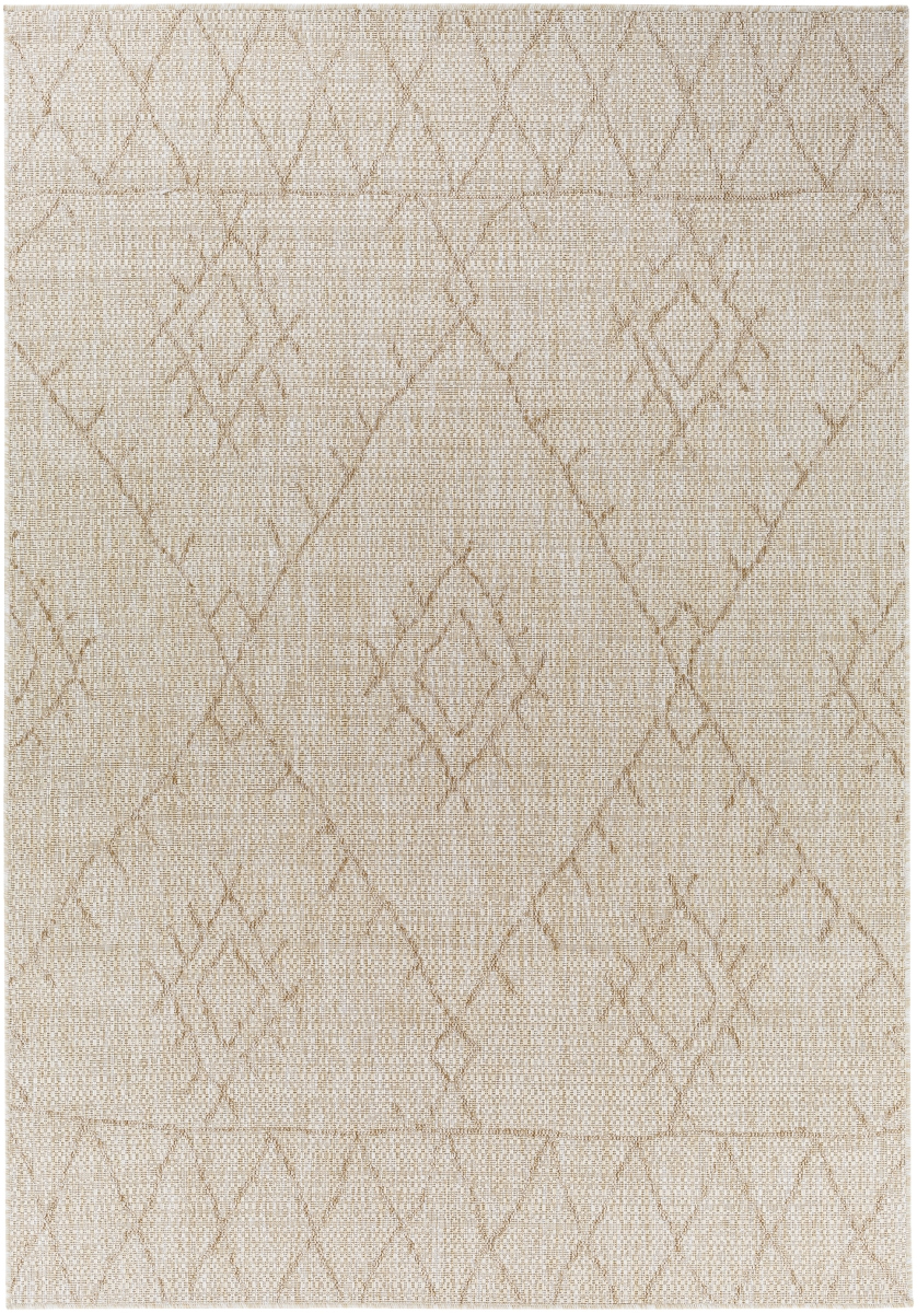 EAG2402-2211 2 ft. x 2 ft. 11 in. Eagean Global Machine Woven Rectangle Rug - Light Beige, Cream, Brown & Light Brown