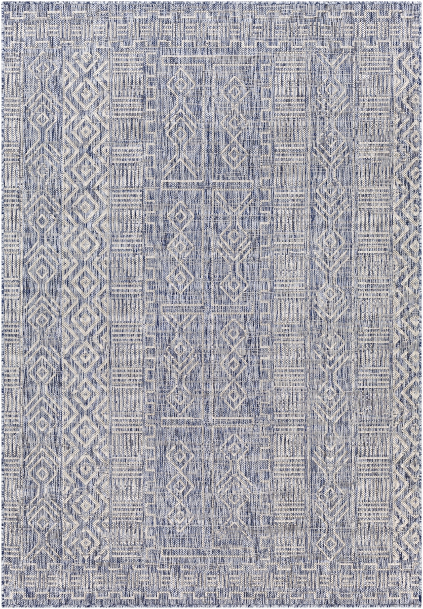 EAG2413-53RD 63 x 63 in. Eagean Pewter Outdoor Round Rug, Multi Color