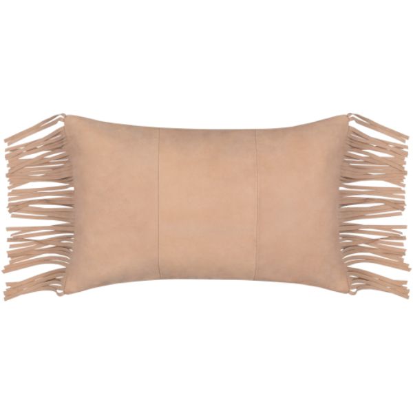 SFG001-2020D 20 x 20 in. Suede Fringe Pillow Kit, Tan