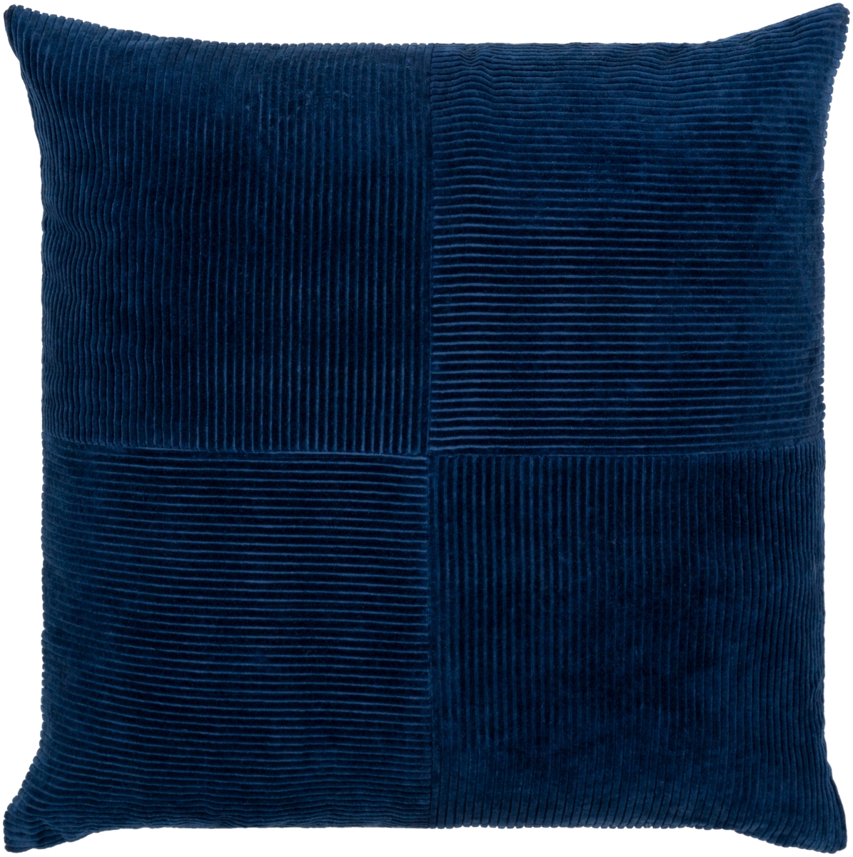 CDQ005-2020 20 x 20 in. Corduroy Quarters CDQ-005 Square Pillow Cover, Navy