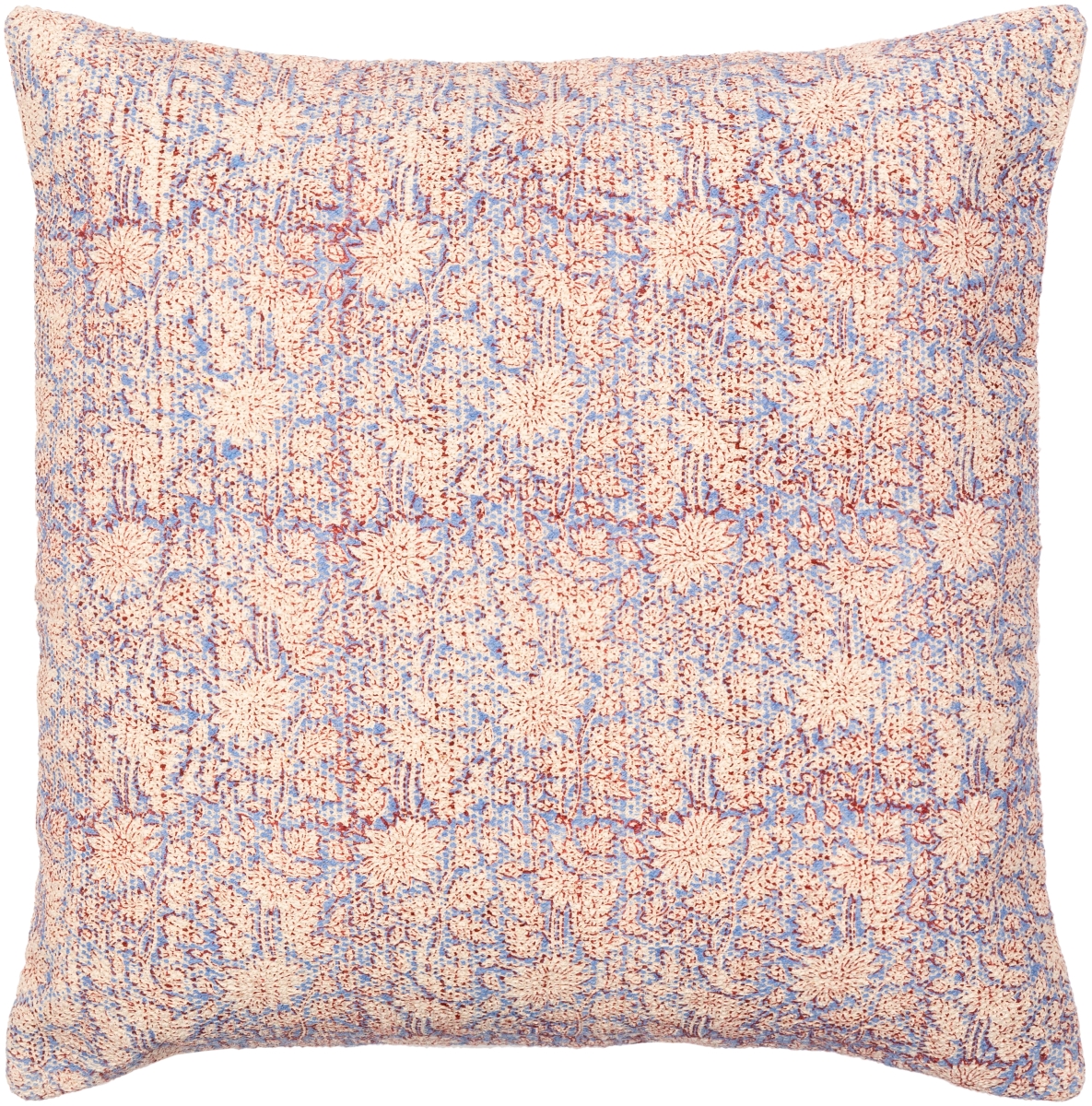 PSH001-1818P 18 x 18 in. Prisha PSH-001 Square Pillow Kit with Polyester Insert - Brick Red, Denim & Light Beige