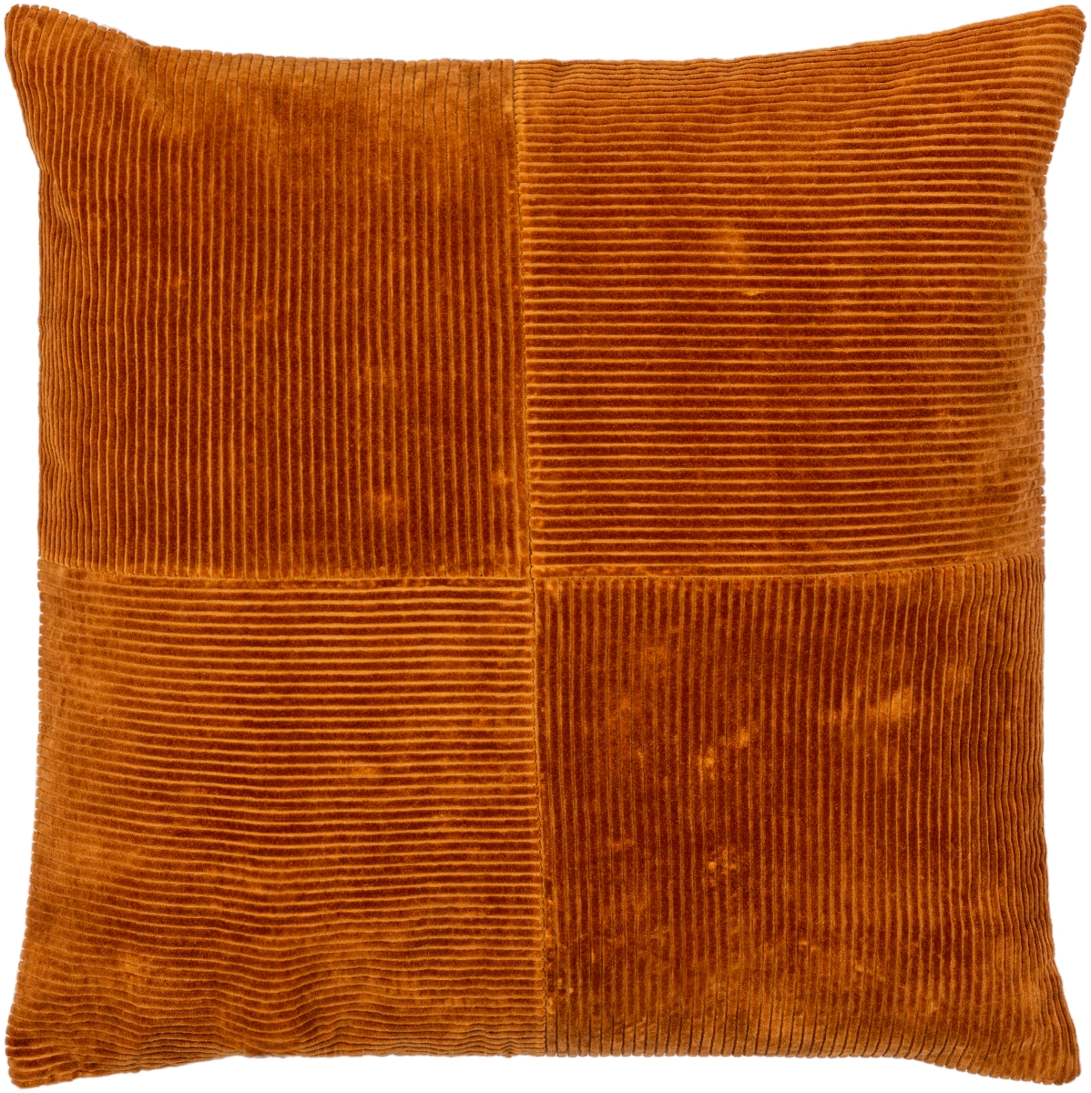 CDQ006-2020D 20 x 20 in. Corduroy Quarters CDQ-006 Square Pillow Kit with Down Insert, Brick Red