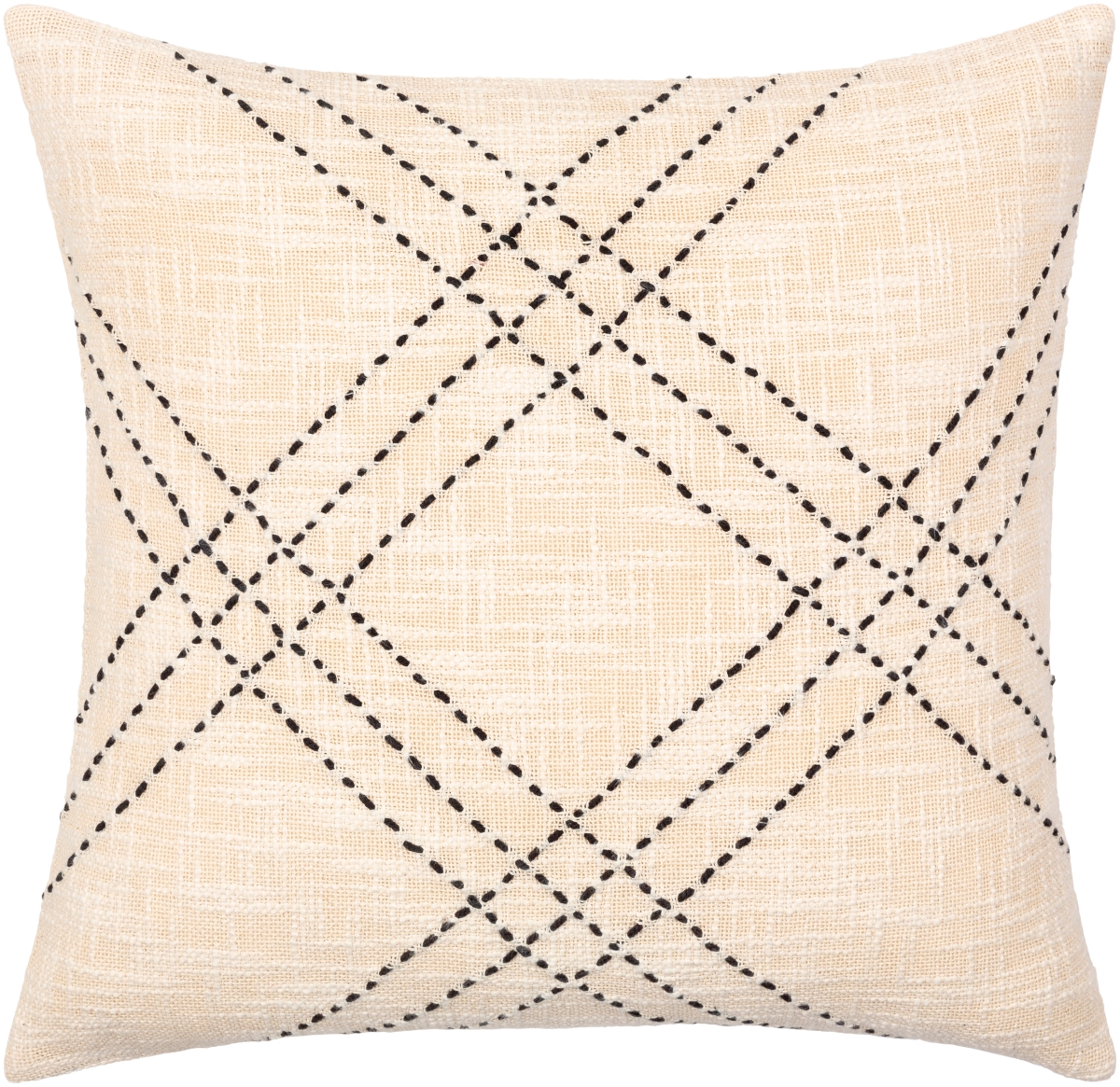 SYV001-2020D 20 x 20 in. Sunnyvale SYV-001 Square Pillow Kit with Down Insert - Black, Cream & Light Beige
