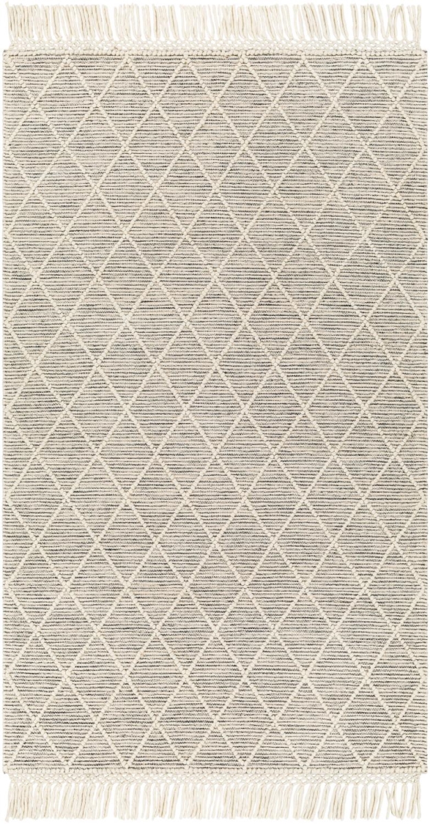 HMG2302-58 5 x 8 ft. Hemingway Hand Woven Rectangle Area Rug, Light Grey