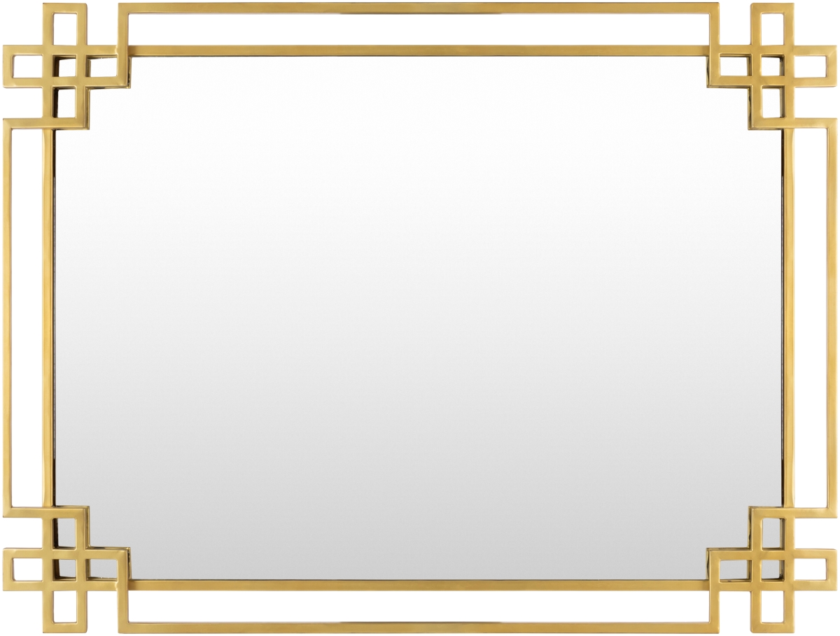 HTE001-3040 40 x 30 in. Seth Rectangle Mirror, Gold
