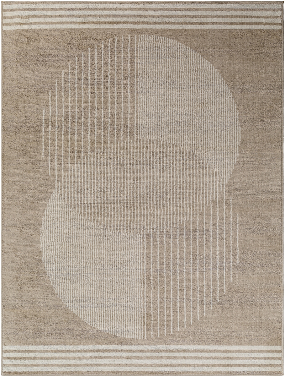 FSA2374-67RD 6 ft. 7 in. x 6 ft. 7 in. Floransa FSA-2374 Modern Machine Woven Round Rug, Multi Color